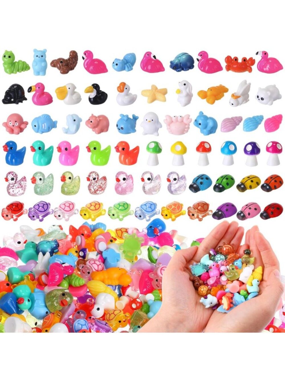 600 Mini Resin Animal Figurines - Tiny Garden Decor, Easter Basket Stuffers